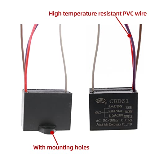 AkzyTue CBB61 Capacitor 5UF+5UF+5UF 250V CA TETOME