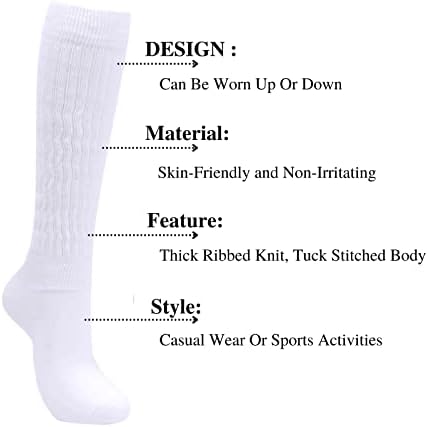 Intgoodluckycc meias desleixadas para mulheres, meias de scrunch empilhadas robustas