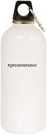 Molandra Products #PreaSurance - 20oz de hashtag em aço inoxidável garrafa de água branca com morador, branco