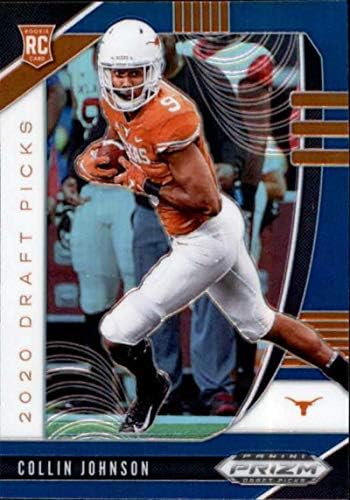 2020 Panini Prizm Draft Prizms Blue 112 Collin Johnson Draft Picks Texas Longhorns RC Rookie Football Trading Card