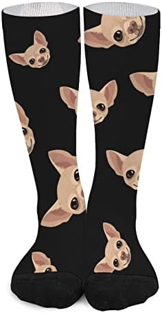 WeedKeyCat Chihuahua Face Socks Novelty NOVA FONITY IMPRESSO GRAPHIC CASUAL MODERAÇÃO espessura para o outono da