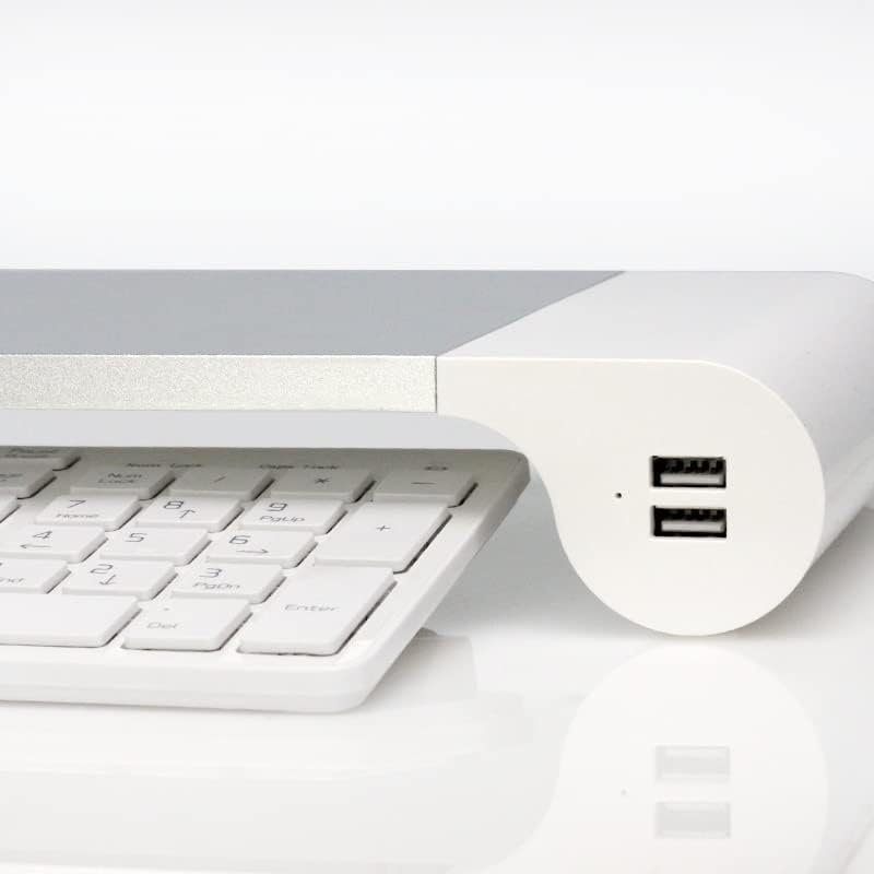 Riser de tela de computador de metal com 4 carregamento de martelador USB Monitor de mesa de mesa de mesa de suporte para
