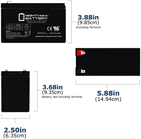 12V 7ah F2 Bateria de substituição para Kantech Sistema de entrada de telefone - 4 pacote