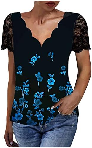 Mulheres Blouses Graphic Bloups Vneck Scoop pescoço camisetas T Camisetas curtas manga pura salva outono de verão Bloups Roups VP