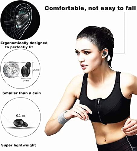 Hoseili 【2022New EditionBluetooth fones de ouvido Bluetooth 5.0 Earónos sem fio IN-Ear Microfone estéreo mini fones de ouvido sem fio