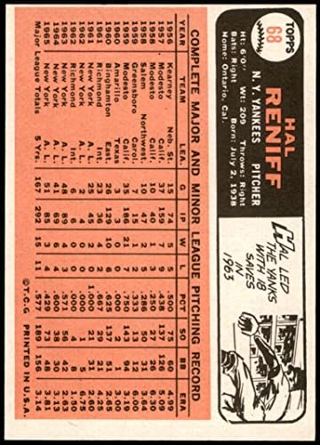 1966 Topps 68 Hal Reniff New York Yankees NM/MT Yankees