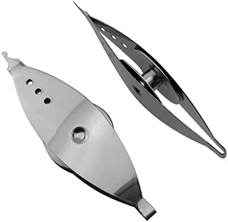 Shuttle JCBiz 2pcs Metal Tatting Shuttle Hand Lacemaking Craft Tool 7.2 x 2,2 cm Tercenaria de tecelagem, tom de prata