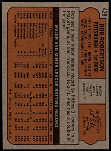 1972 Topps 429 Bob Robertson Pittsburgh Piratas NM+ Piratas