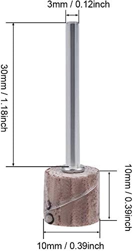 Utoolmart 5 pcs 10x10mm Roda de aba 80 grãos abrasivos cabeça de moagem com haste de 1/8 polegadas para ferramenta