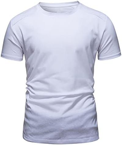 T-shirt de cor sólida de cor masculina Casual Tops de pulôver macio confortável homens Trendy Fit