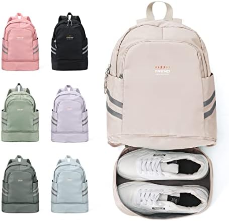 Coofay Small Gym Backpack for Women Backpack à prova d'água com compartimento de sapatos Backpack de viagens de viagem
