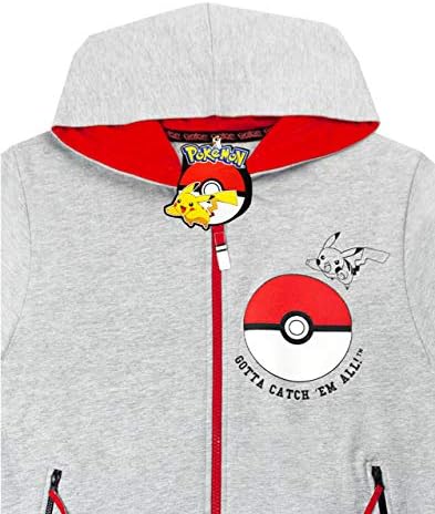 Pokemon Boys Hoodie aproveite o suéter cinza de manga comprida