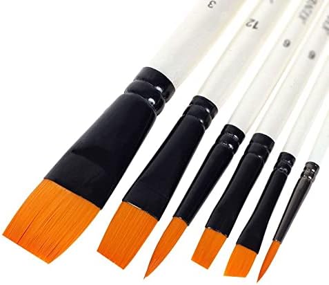 Lukeo 6 pincéis de tinta para aquarela de nylon luva de cabelo de abrato de revestimento de propileno Artigos