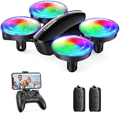 Tomzon A23W LED Mini Drone para crianças com pacote de câmera de 1080p com drone POTENSIC T25 com câmera para adultos,