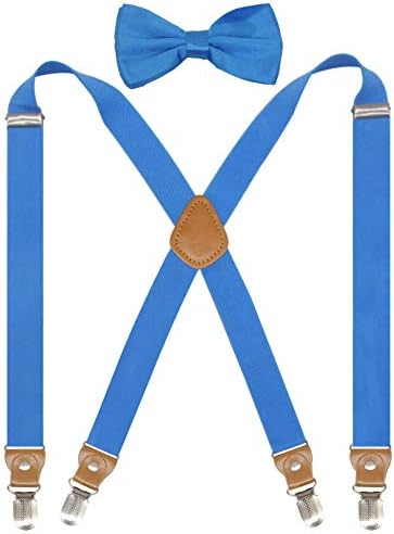 Doloise Suspenders Men & Women Bowtie define x suspensório de volta para casamentos e eventos formais com aparelho elástico