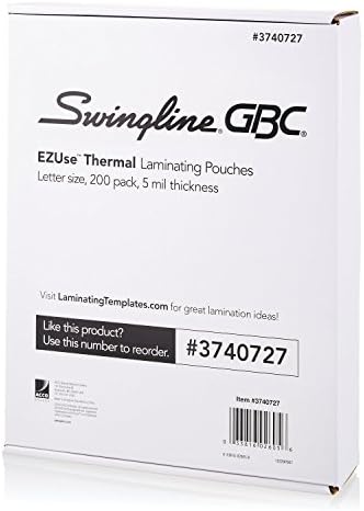 Folhas / bolsas de laminação térmica GBC, tamanho legal, 5 mil, ezuse, 100 contagens