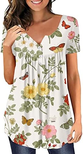 Camiseta para mulheres soltas ajuste, 2023 Casual Casual Camisetas Tamis Fashion BOHO Blushas de tendência fofas