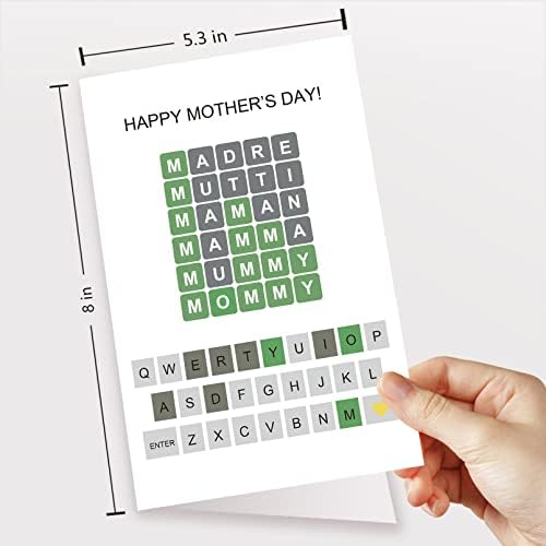 Cartão do Dia das Mães Temático do jogo Wordle, Cartão engraçado do dia das mães, Cartão de quebra