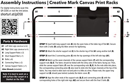 Creative Mark Dobing Canvas Print Rack - Galeria de artistas Rack de exibição portátil para pôsteres, obras de arte,