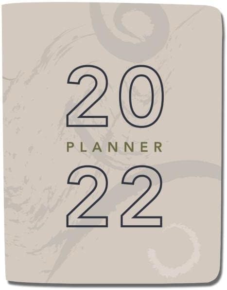 Jam Paper Weekly & Monthly 2022 Planejador laminado - 7 x 9 - Tan Swirl Design - 144 páginas - Vendido individualmente