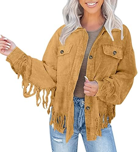 KULYWON MULHERES MATHA Tops Roupas casuais Turn Down Cloar Corduroy Jacket