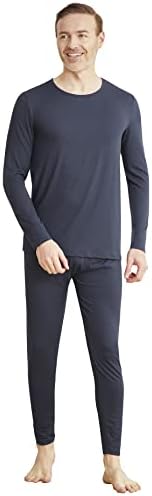 Yimanie Men's Thermal Roufera Conjunto Longo Johns Ultra Soft Soft Top e Bottom lade Base forrada camada para clima frio