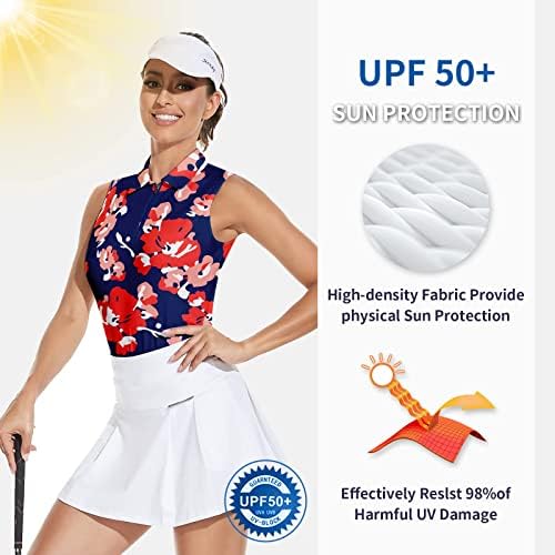 Soneven Womens Sleesess Golf camise