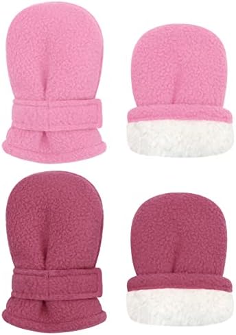 Criança lubrificante bebê inverno luvas sherpa meninos quentes luvas de lã Kids Mitten for Baby Girls 2 pares