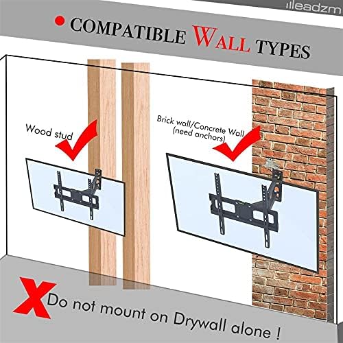 Montagem de parede de aço inoxidável para a maioria das TVs curvas planas de 32 a 65 polegadas, carrinho de parede de TV Stand até