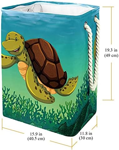Tartaruga marinha mergulho subaquático de algas marinhas cestas de lavanderia cesto de organizador retangular dobrável