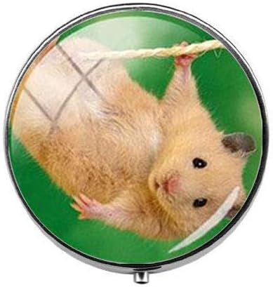 Linda adorável caixa de comprimidos de hamster de rato pequeno de animais de estimação - caixa de pílula - caixa de doces de vidro