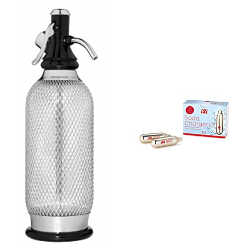 ISI North America Soda Siphon Classic Mesh Sodamaker, 1 quart, aço inoxidável e Isi na América do Norte Charger Sifão Soda de