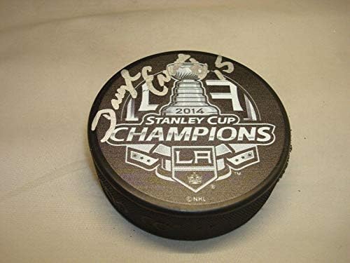 Daryl Evans assinou o Los Angeles Kings 2014 Stanley Cup Champs Hockey Puck 1A - Pucks autografados da NHL