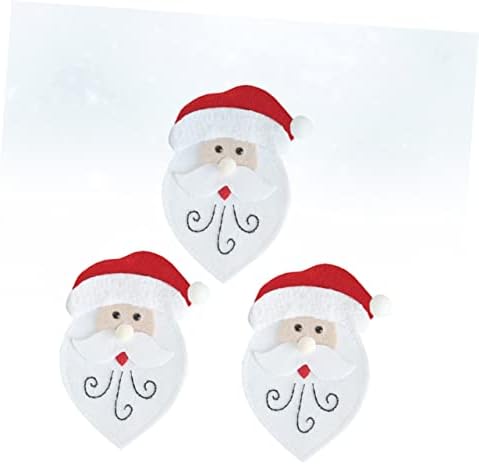 Nolitoy 3pcs titulares de tabela Capas de natal decoração adorável Santa Kitchen Party