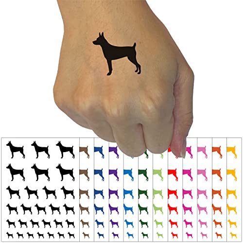 Rat Terrier Dog Solid Temporary Tattoo Resistente à água Coleção de arte corporal falsa - Verde claro