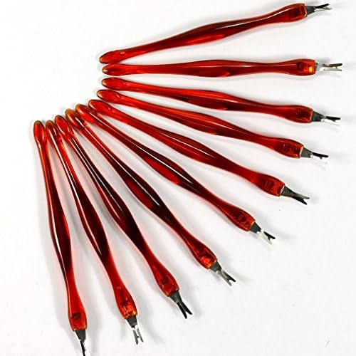 10pcs Red Uil Art Dicas de cutícula Removedor Trimmer com conjunto de cauda redonda