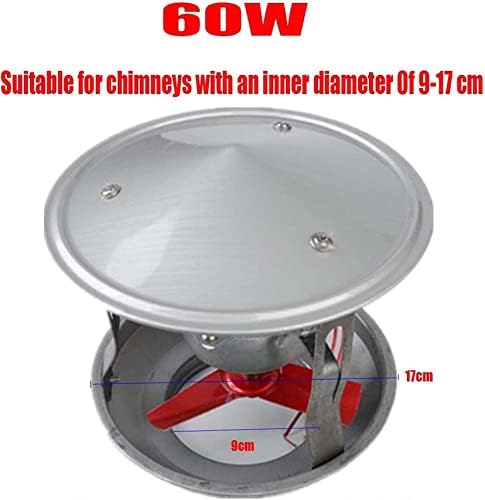 Darzys Chimney Fan Fan Extração Fan Fireburry Field Indutor Chimney Field para queimador/tronco de madeira no telhado, 60W