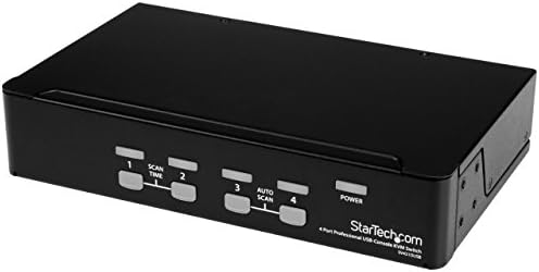 Startech.com Switch KVM 4 -porta OSD - Switch KVM de montagem em rack 1U - USB e PS/2 - 1920 x 1440 - 1U