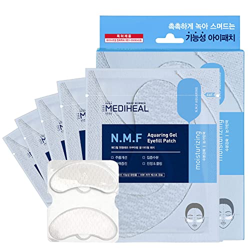 Mediheal N.M.F Aquaring Gel Eye Patch 5 bolsa - Anti rugas sob os olhos dos olhos, NMF e colágeno marinho, hidratação