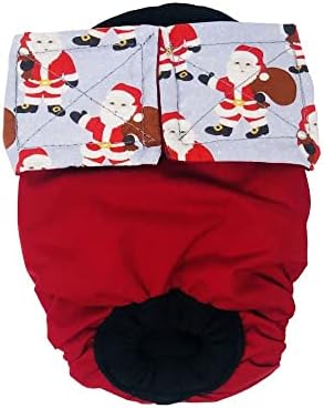 Barkertime Papai Noel na fralda de gato à prova d'água premium, xs, com calças de buraco de cauda para pidra