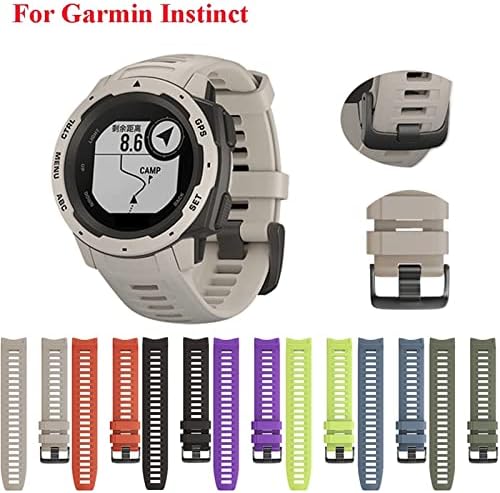 Kangdd Redunda rápida Silicone Watch Band Strap para Garmin Instinct Replacement Strap Easy Fit Watch Wirstband