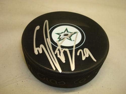 Greg Pateryn assinou Dallas Stars Hockey Puck autografado 1b - Pucks autografados da NHL