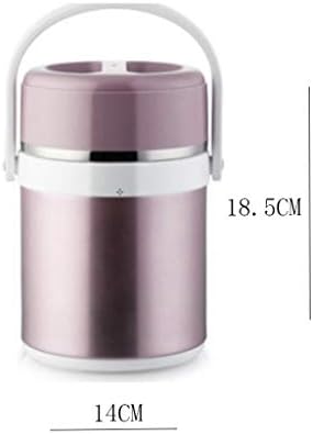 Lancheira de compartimento térmico de aço inoxidável mgwye ， caixa de bento isolada de 3 camadas ， ouro rosa