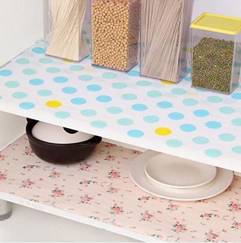Wuyue hua 30x500cm1 rolos de belo padrão de ponto não adesivo prateleira gaveta de cozinha almofadas de revestimento para