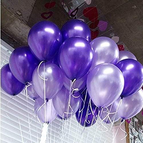 Balões roxos escuros e roxos escuros de 100pcs - Balões de púrpura mistas de 10 Balões - Balões de pérolas roxas de hélio para festival de festas de festas de aniversário de casamento da Páscoa Decorações de formatura