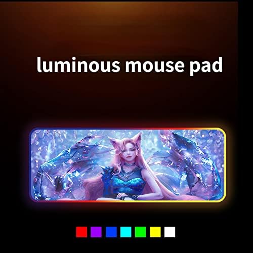 Linda garota luminosa mouse mouse bloco de mouse jogo colorido pastografia estrelada do teclado 31,5 x 11,8 polegadas