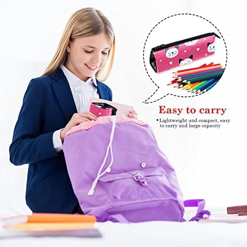 Laiyuhua portátil elegante lápis bolsa de couro pu de caneta compacta zíper bolsa de papelaria bolsa cosmética Organizador de bolsa de bolsa de moeda de moeda de moeda