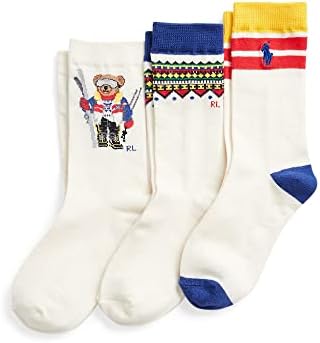 Polo Ralph Lauren Little Boys Holiday Ski Polo Bear Sock 3 pacote