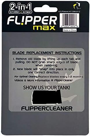 Fl! Pper flipper max max aquário de aquário de peixe lâminas de reposição de abdominais - bordas retas 5 pacote - tanques acrílicos