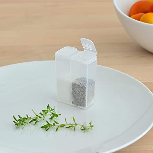 YounGever 4 Pack Salt Salt e pimenta Conjunto de pimenta, recipientes transparentes de sal e pimenta com tampa, frasco de especiarias